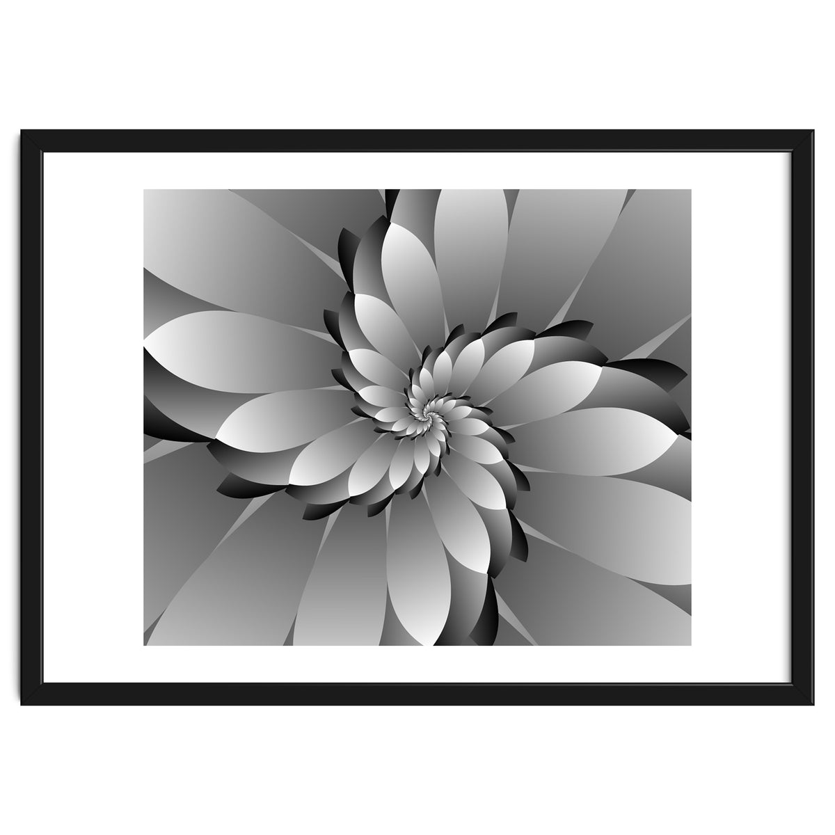 BLACK Floral 3D ART