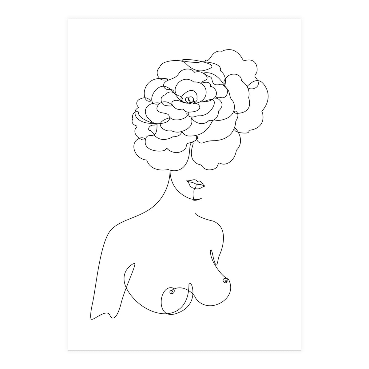 female flower line-b (Print Only)