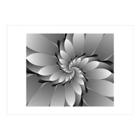BLACK Floral 3D ART (Print Only)