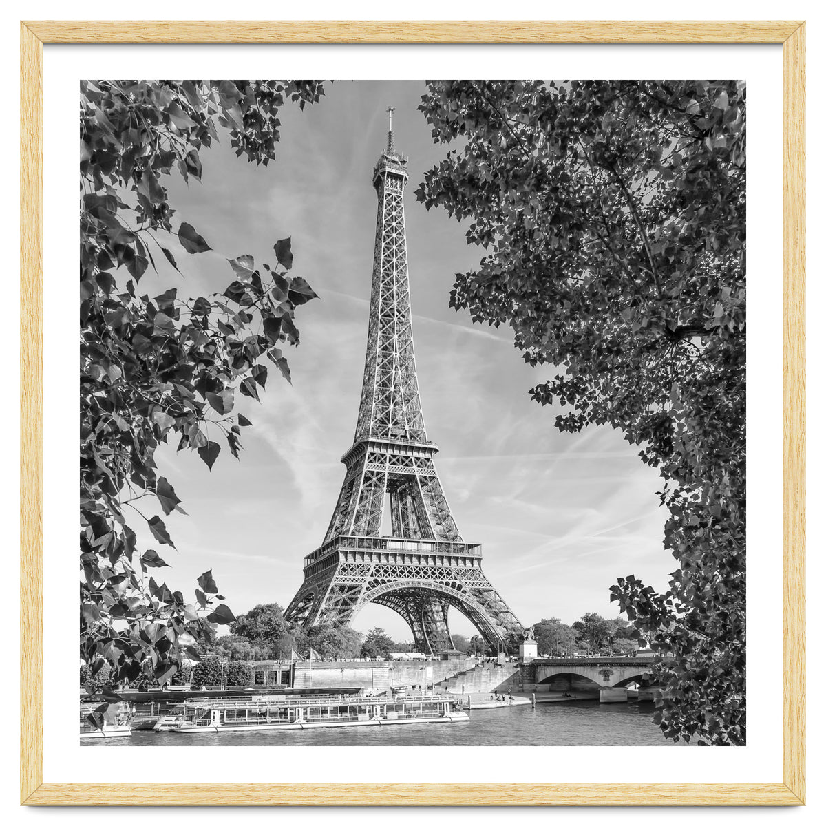 PARIS Eiffel Tower & River Seine | Monochrome