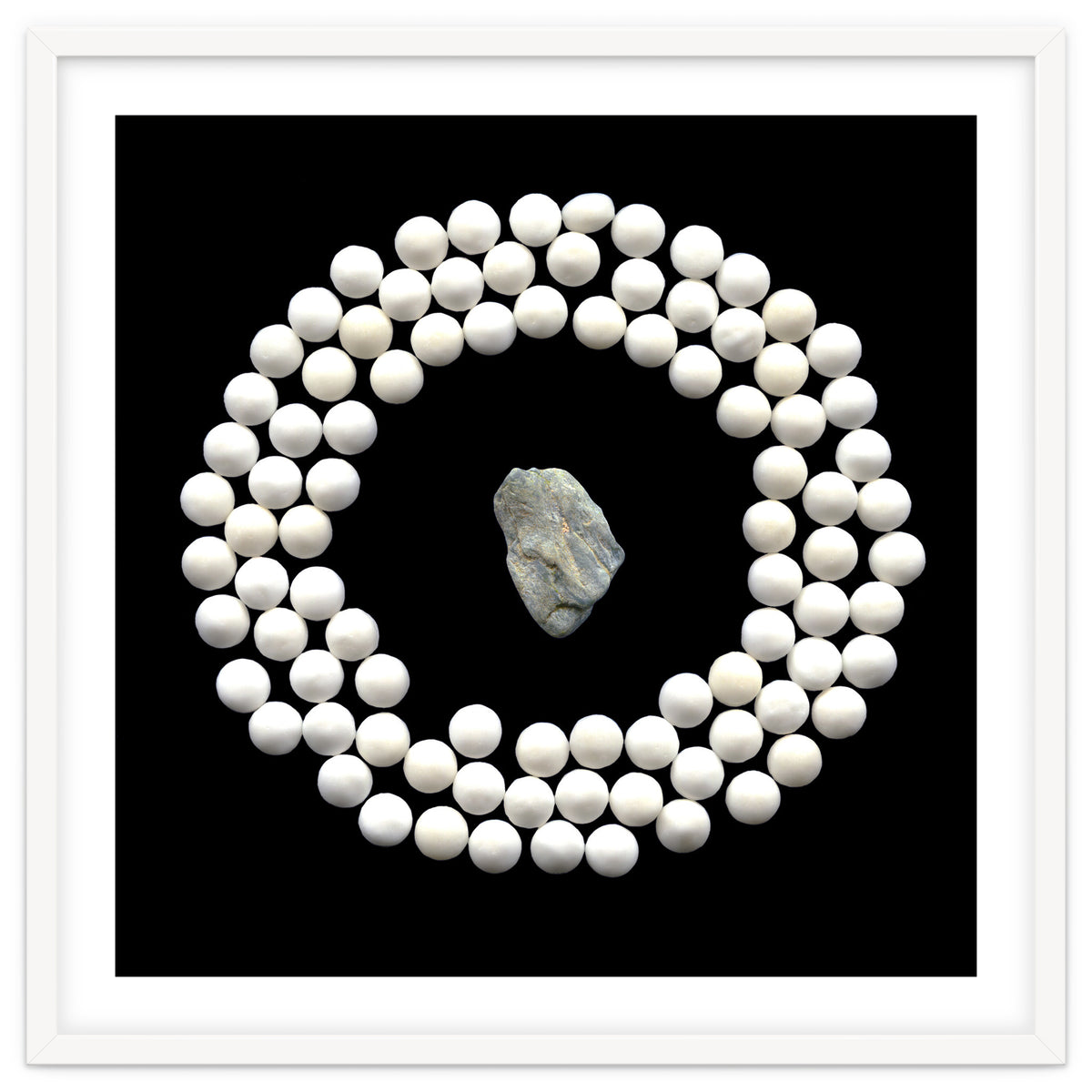 White pearls and stone