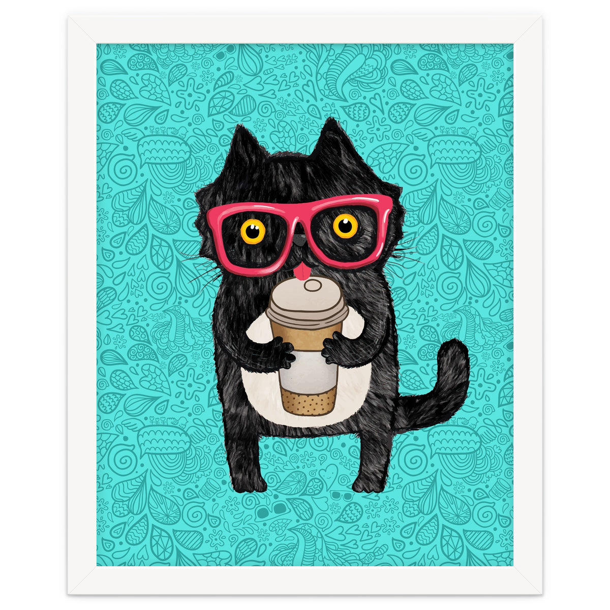 Cute Coffee cat and doodles