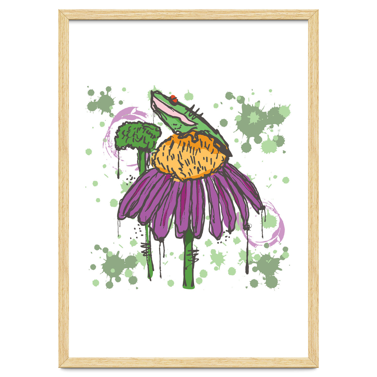 Frog On Flower sketch