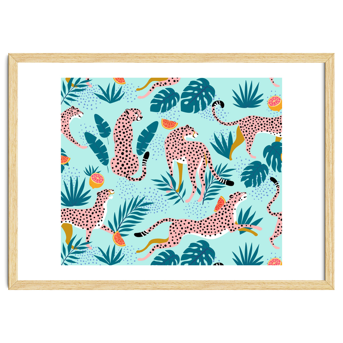 Cheetahs In The Grapefruit Grove, Tropical Jungle bohemian Wildlife, Tiger Wild Cat Nature Forest