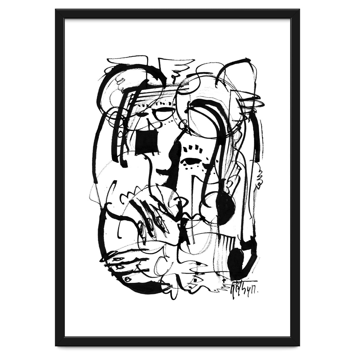 Two Shy Angels - b&w