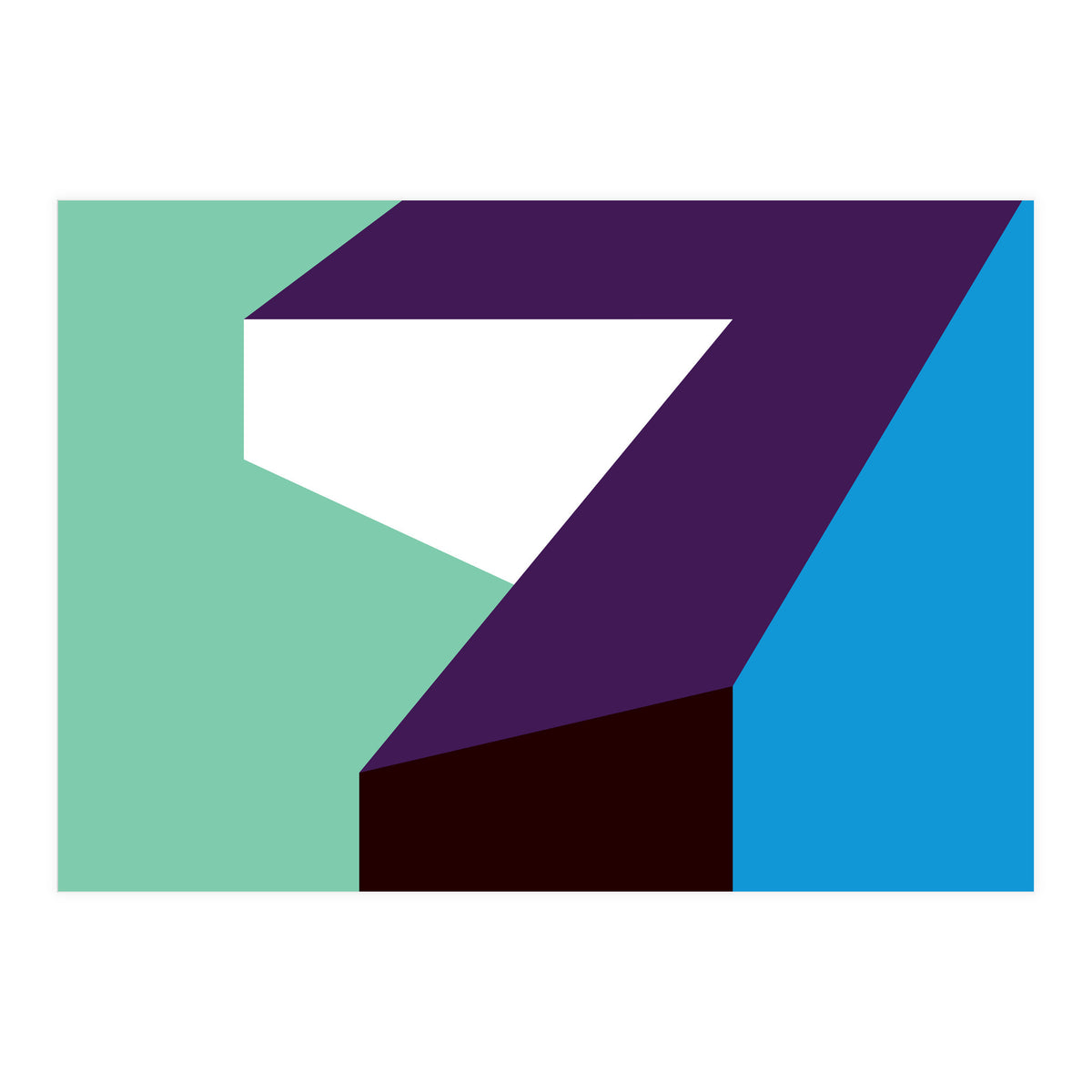 Geometric Shapes No. 60 - purple, mint & purple (Print Only)