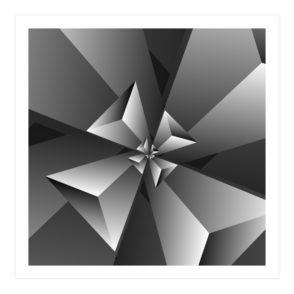 Blackish Trendy Triangle Pattern (Print Only)