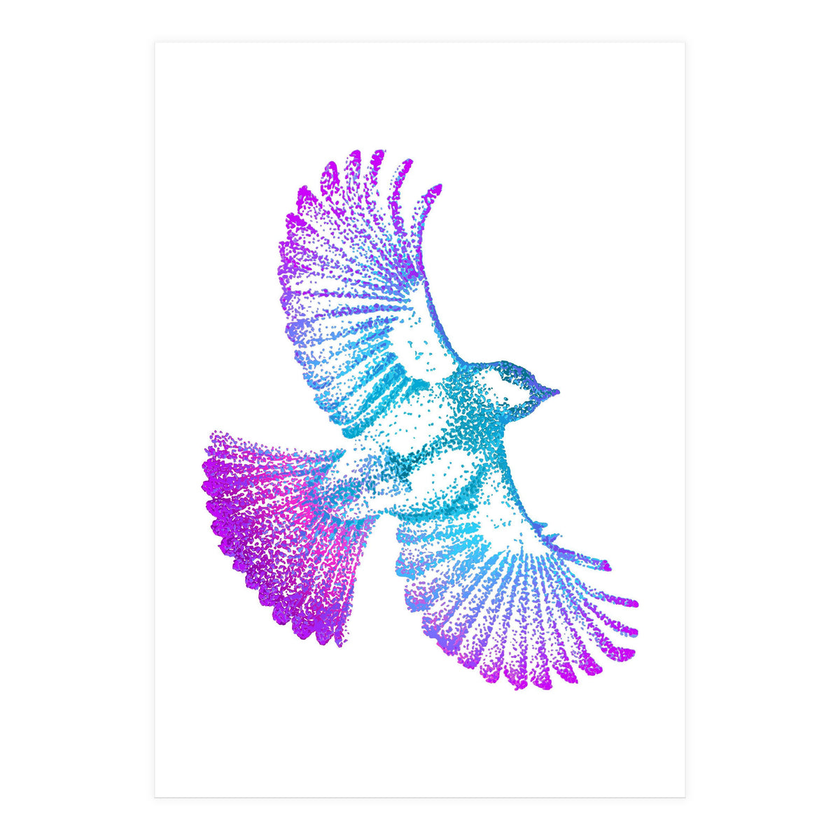 Flying Bird in Electric Blue (Print Only)