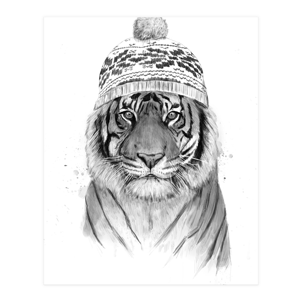 Siberian tiger (bw) (Print Only)