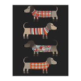 Sausage Dogs In Sweaters Dark (Print Only) thumbnail