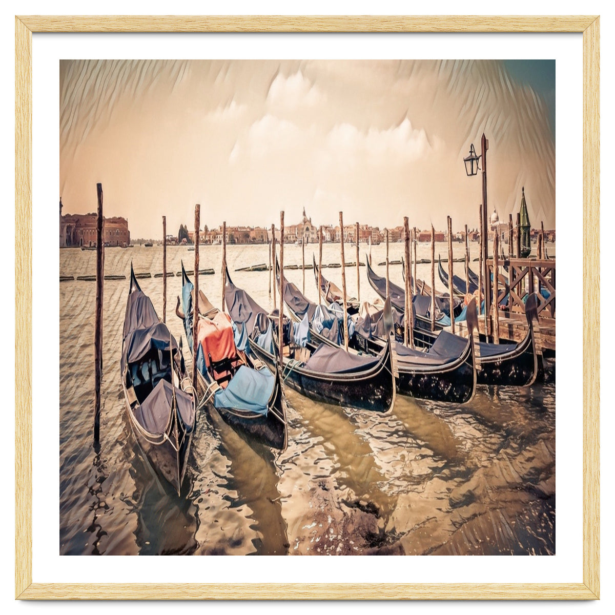 Several Gondolas boats, Colorful Italy