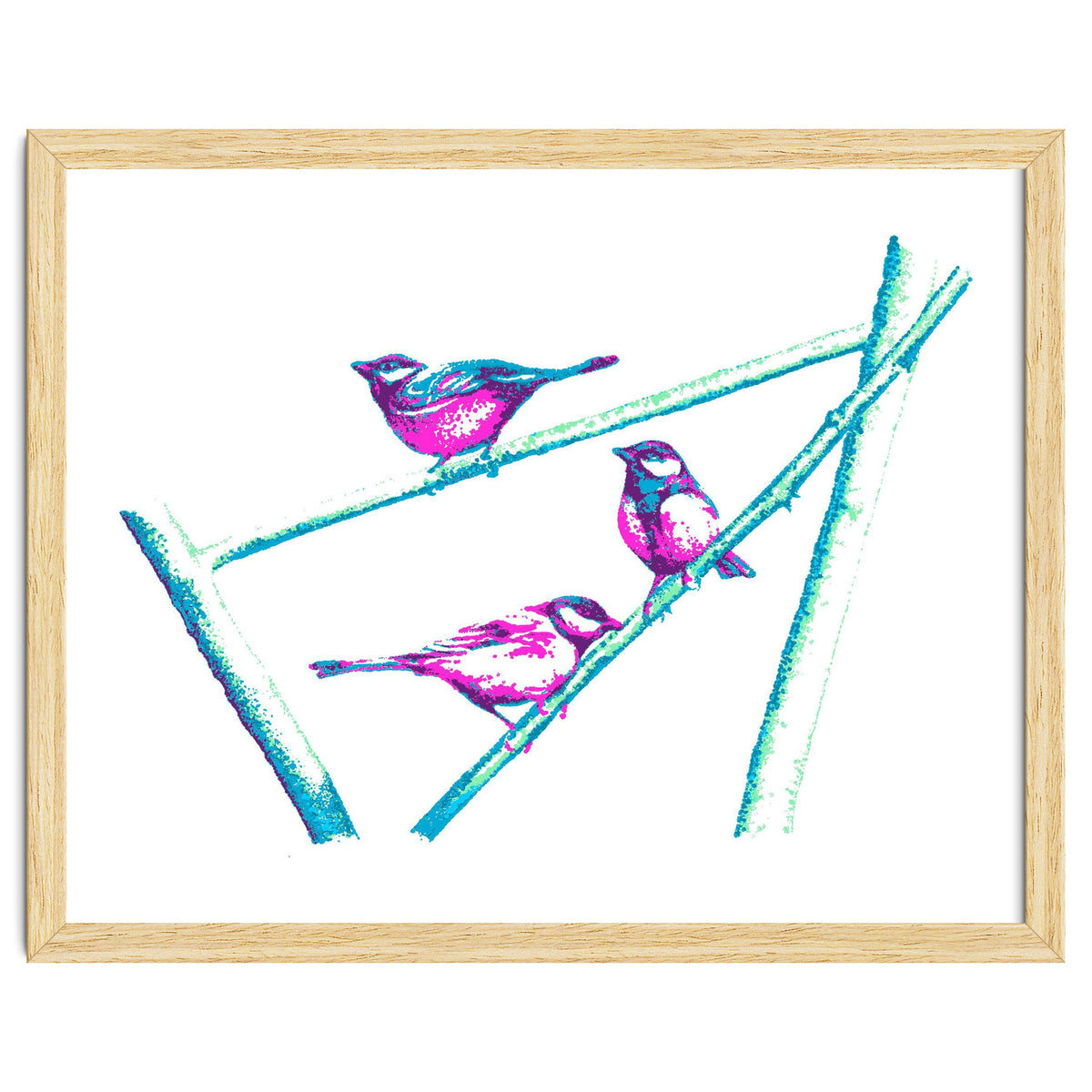 Garden Birds On A Branch