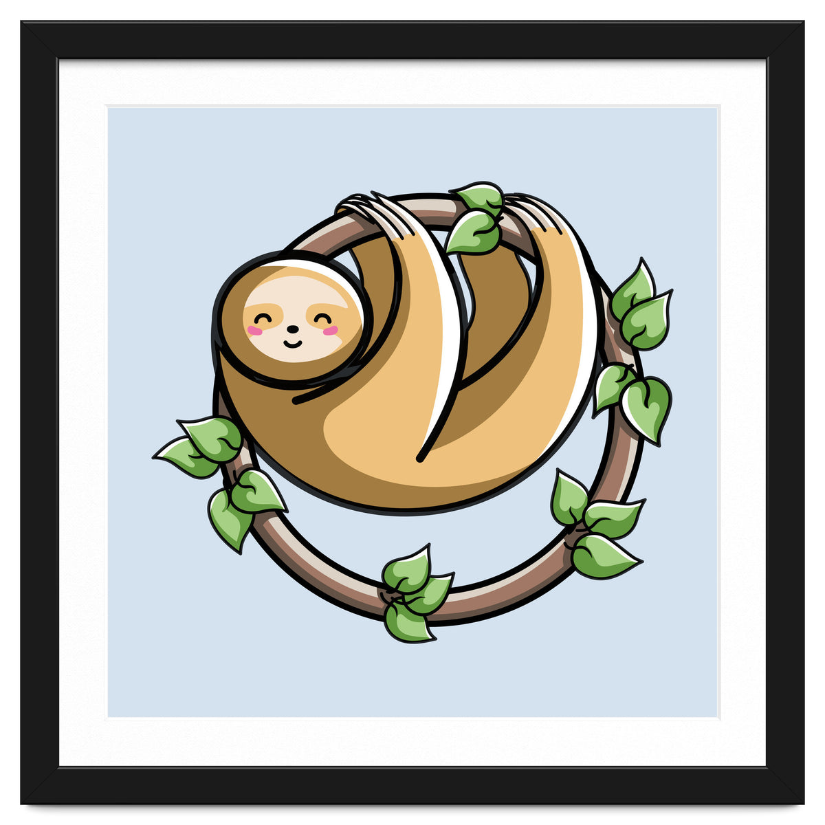 Kawaii Cute Sloth Circle