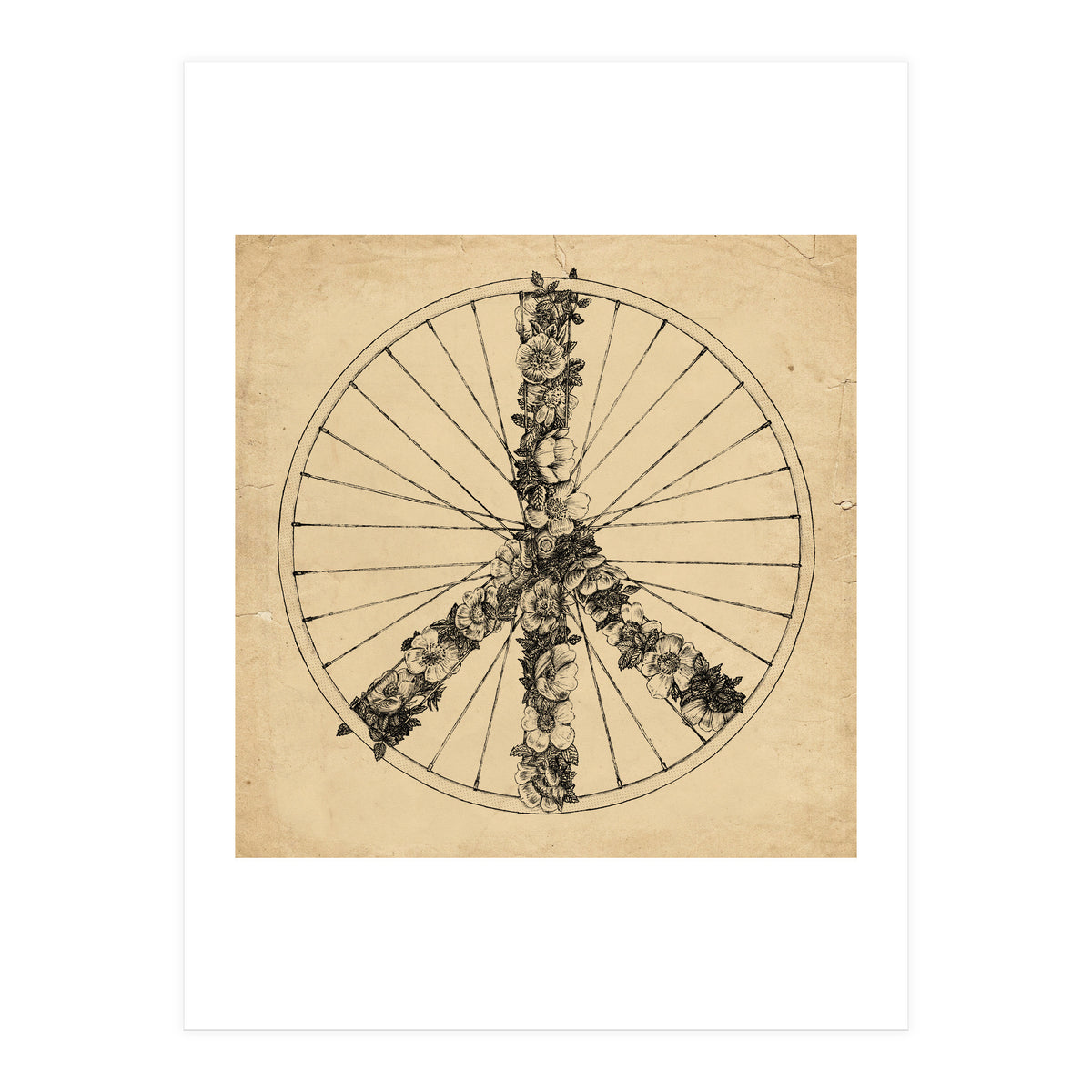 Peace And Bike Lines (Print Only)