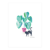 Cat And House Plant (Print Only) thumbnail