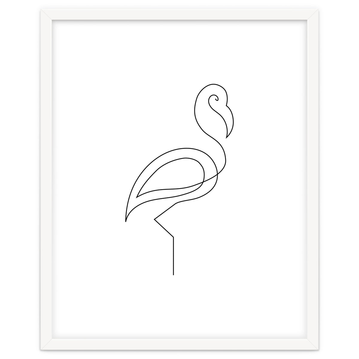 One Line Art Flamingo
