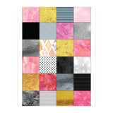 Pink Silver And Gold Quilt Art (Print Only) thumbnail