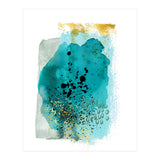 Abstract watercolour turquoise and gold (Print Only) thumbnail
