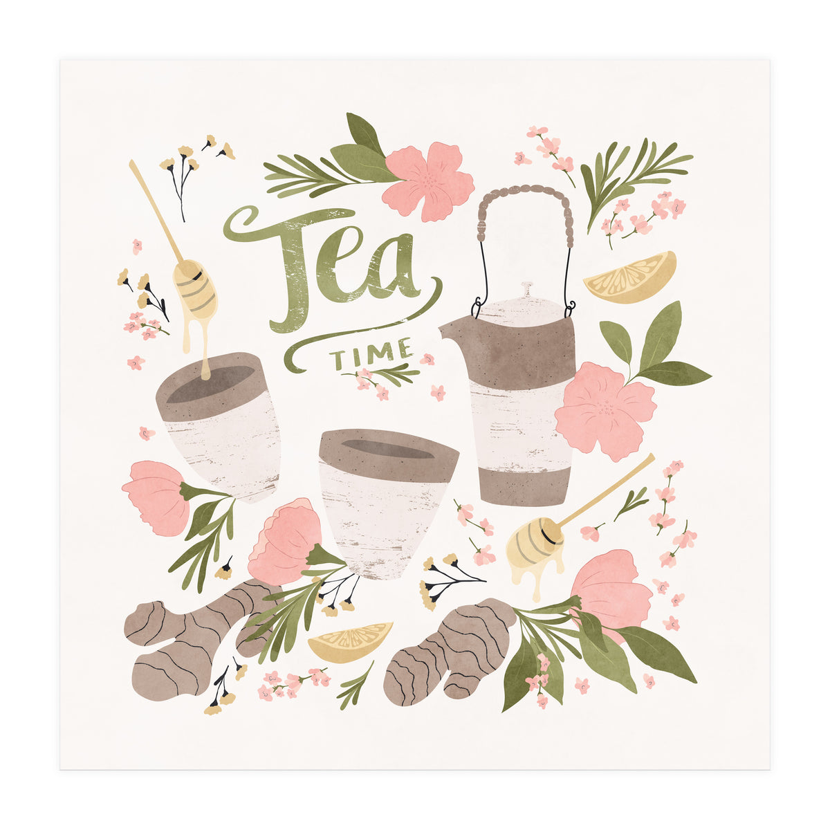 Ginger Lavender Tea Art (Print Only)