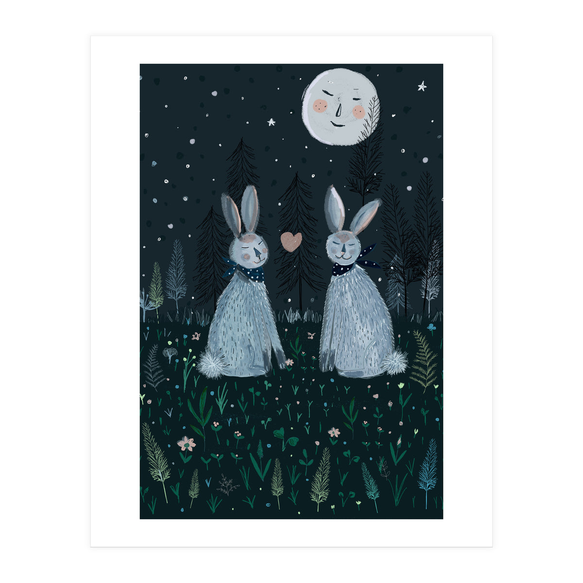 Rabbits in the forest  (Print Only)