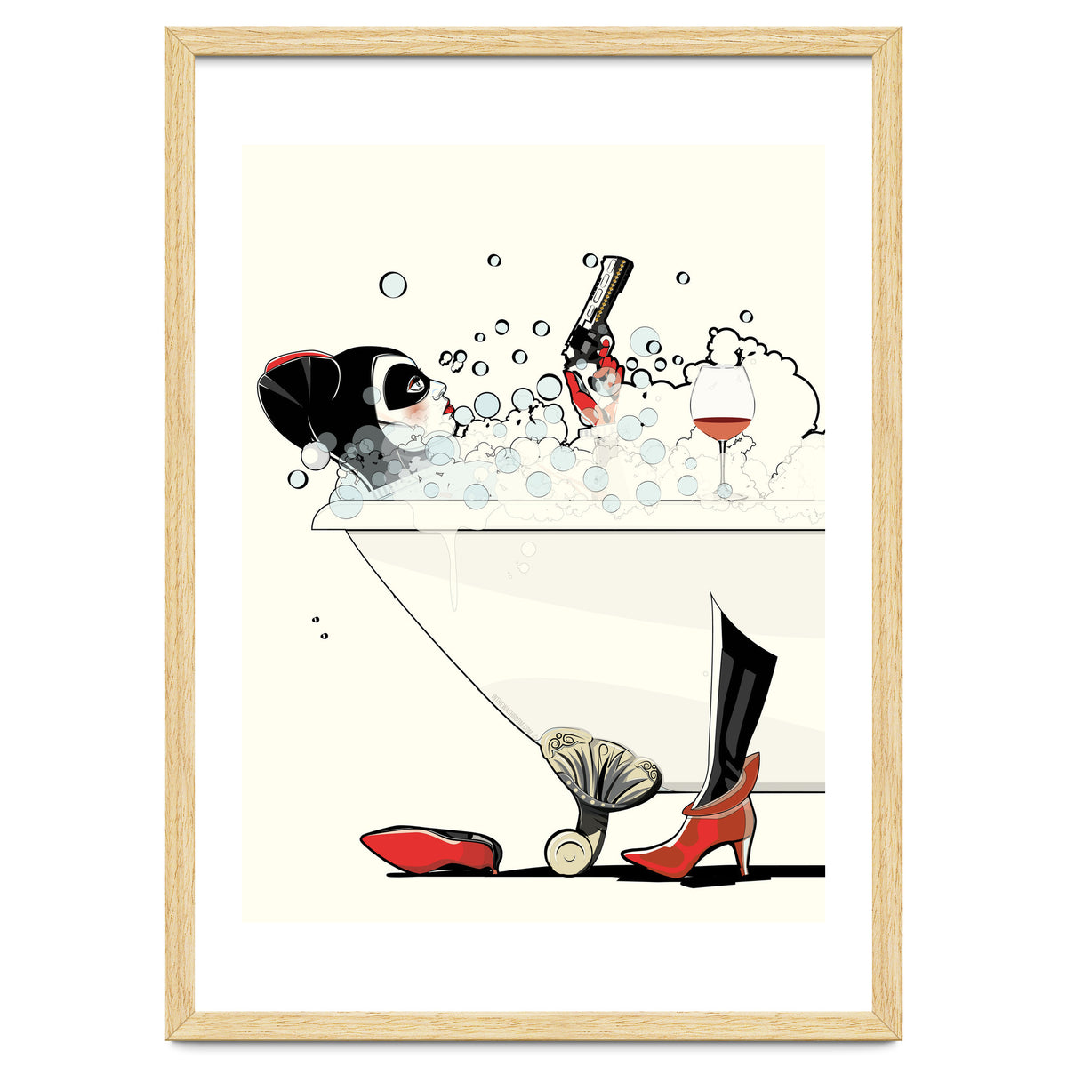 Harley Quinn in the Bath, funny Bathroom Humour