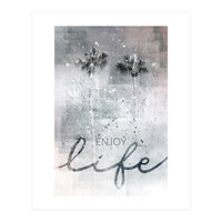 Idyllic palm trees | enjoy life (Print Only)