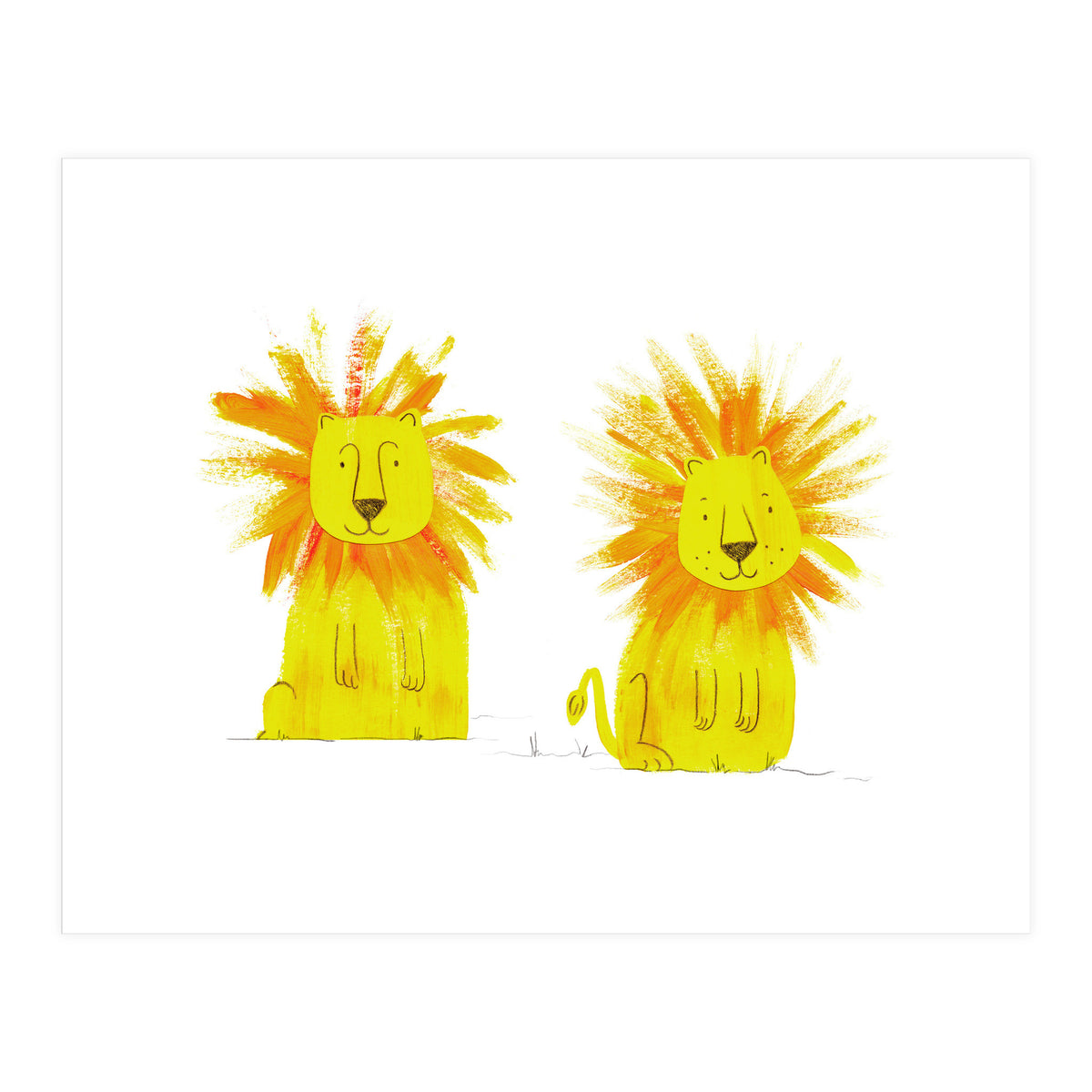 Two Lions  (Print Only)
