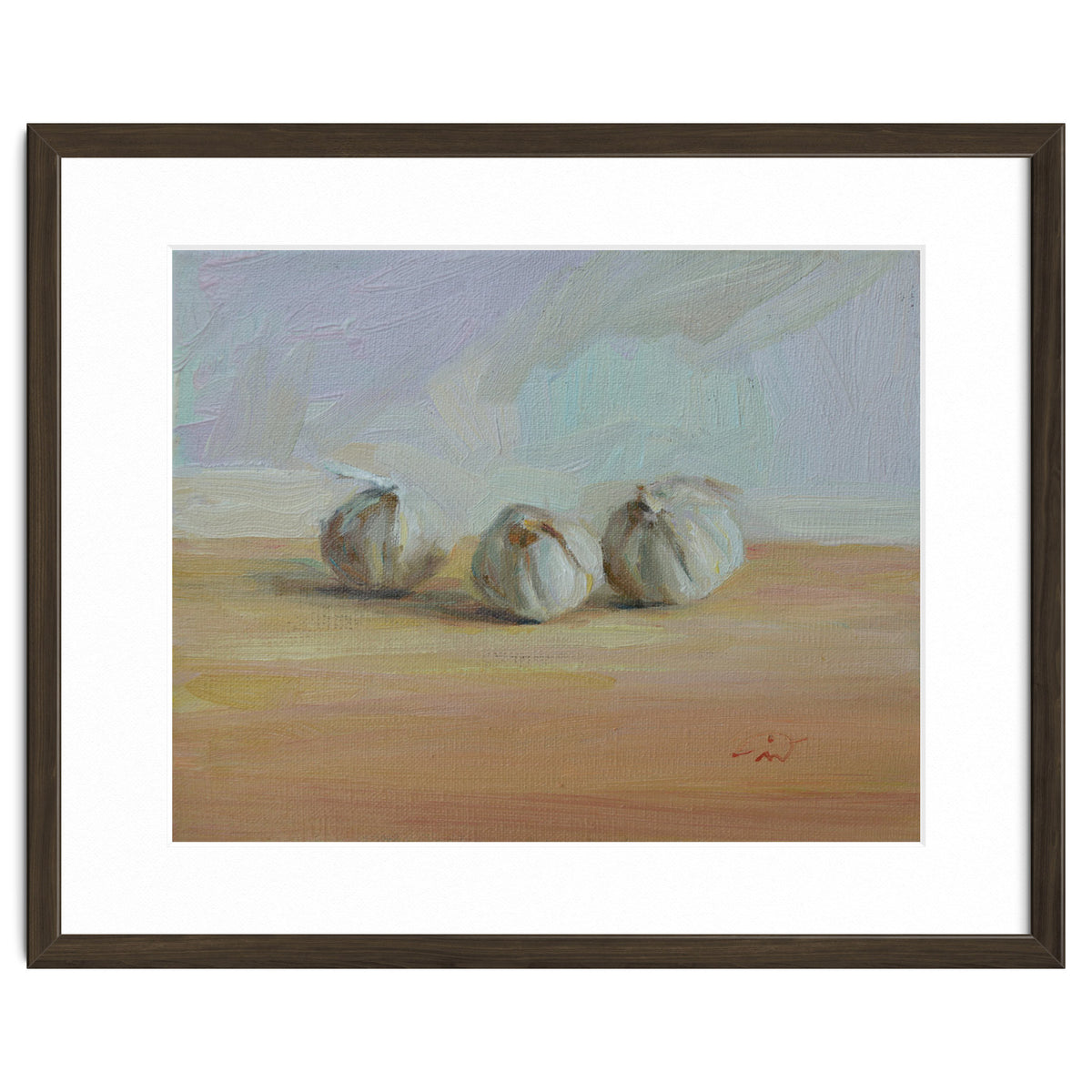 Three Garlic Globes Still Life Painting