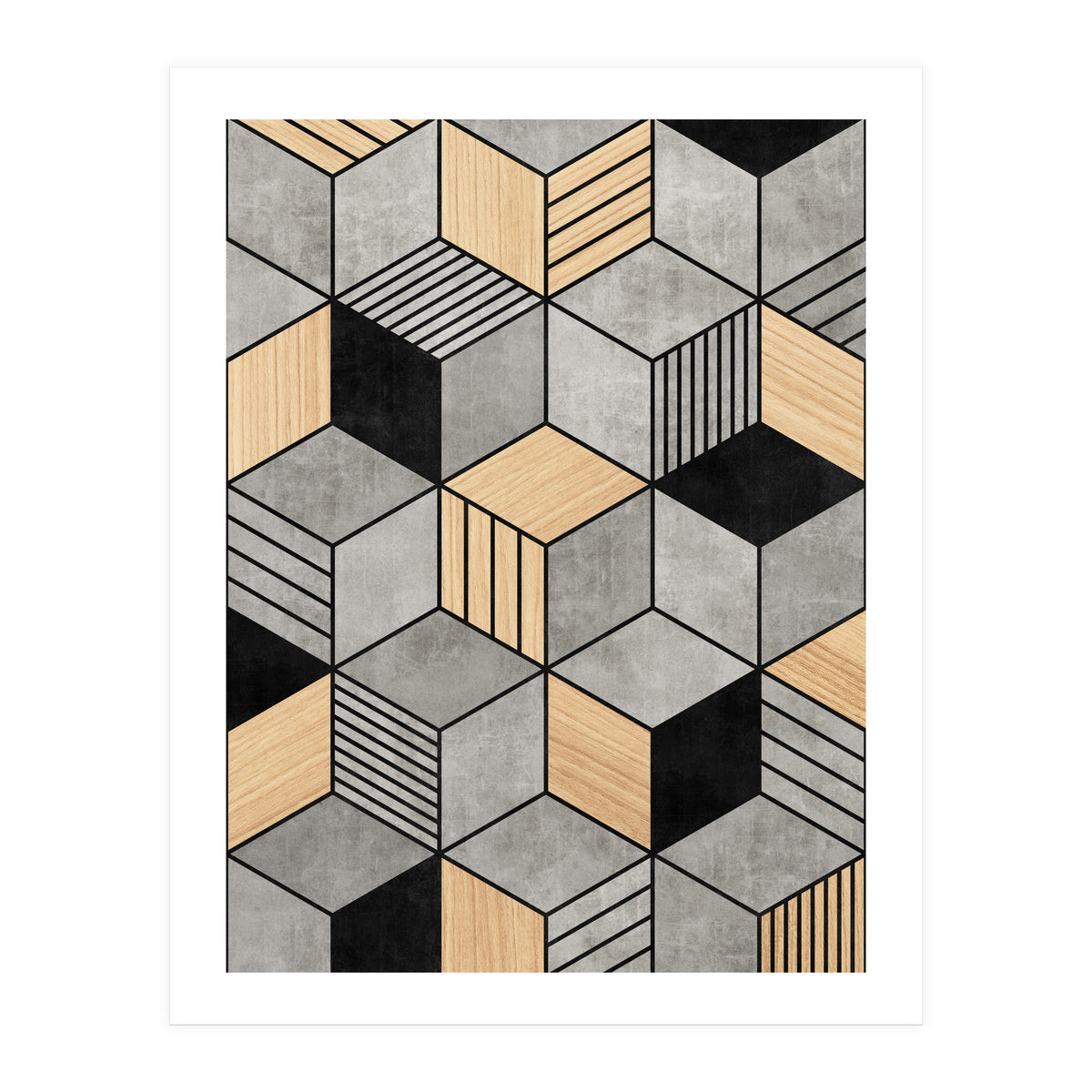 Concrete and Wood Cubes 2 (Print Only)