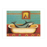 Dolphin In A Bath Folk Art (Print Only) thumbnail