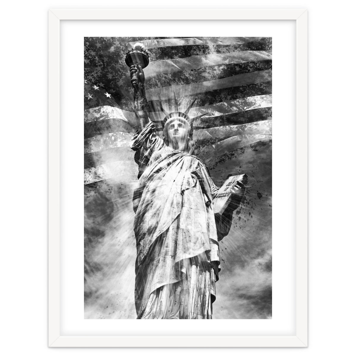 MODERN ART Statue of Liberty | Monochrome