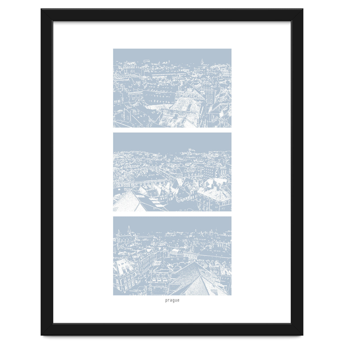 Prague print in blue