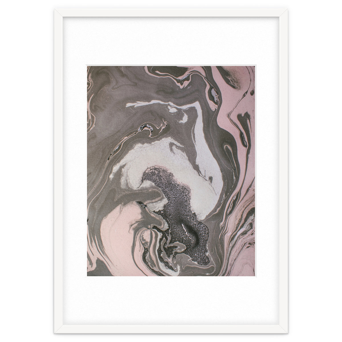 Pink and gray marbled paper