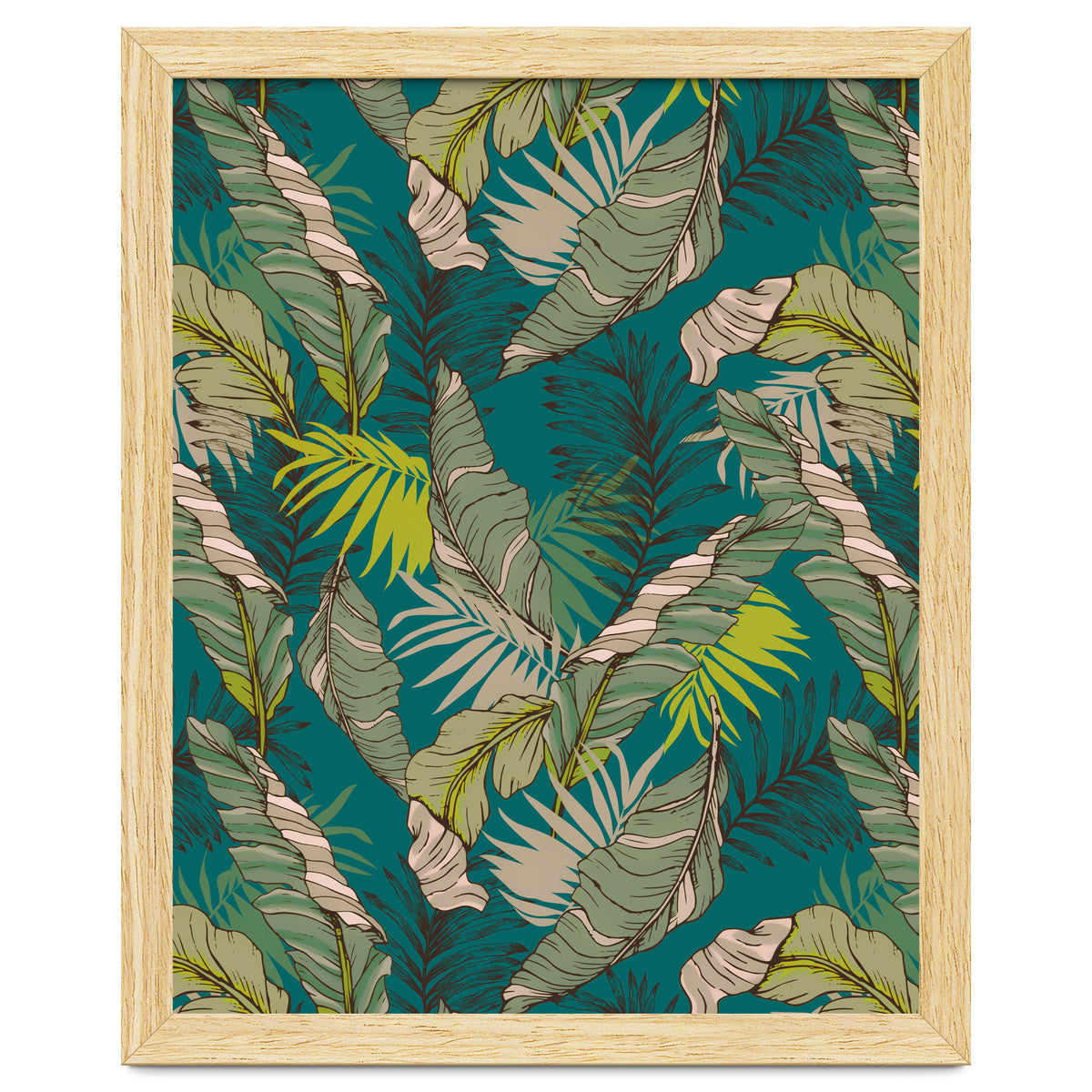 Drawing of wild tropical jungle