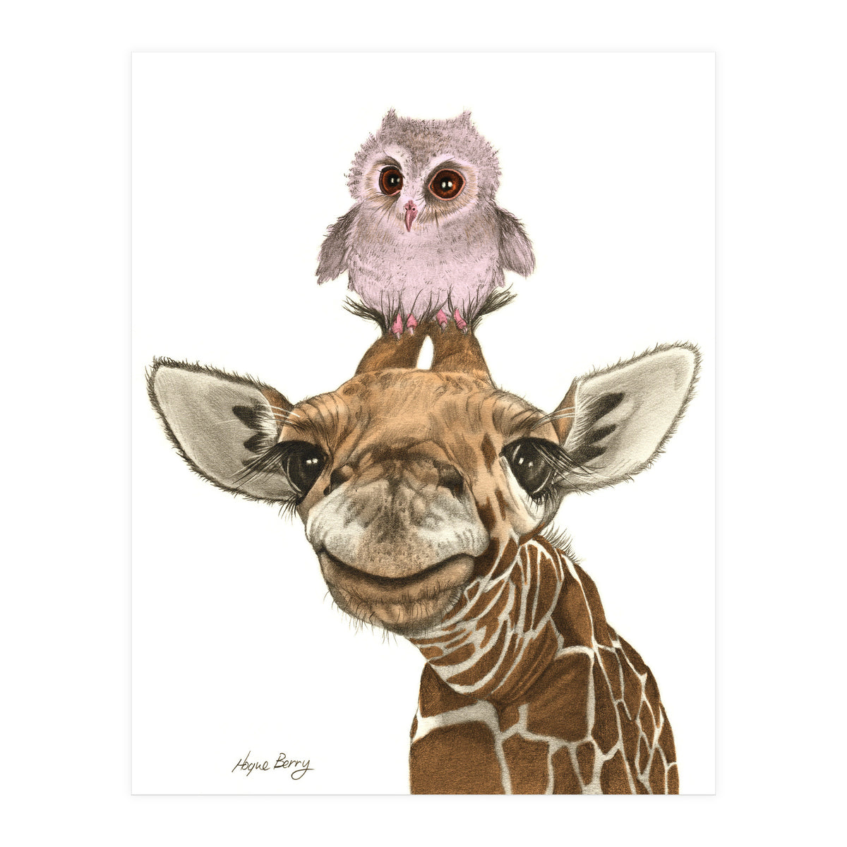 Giraffe and Owl (Print Only)