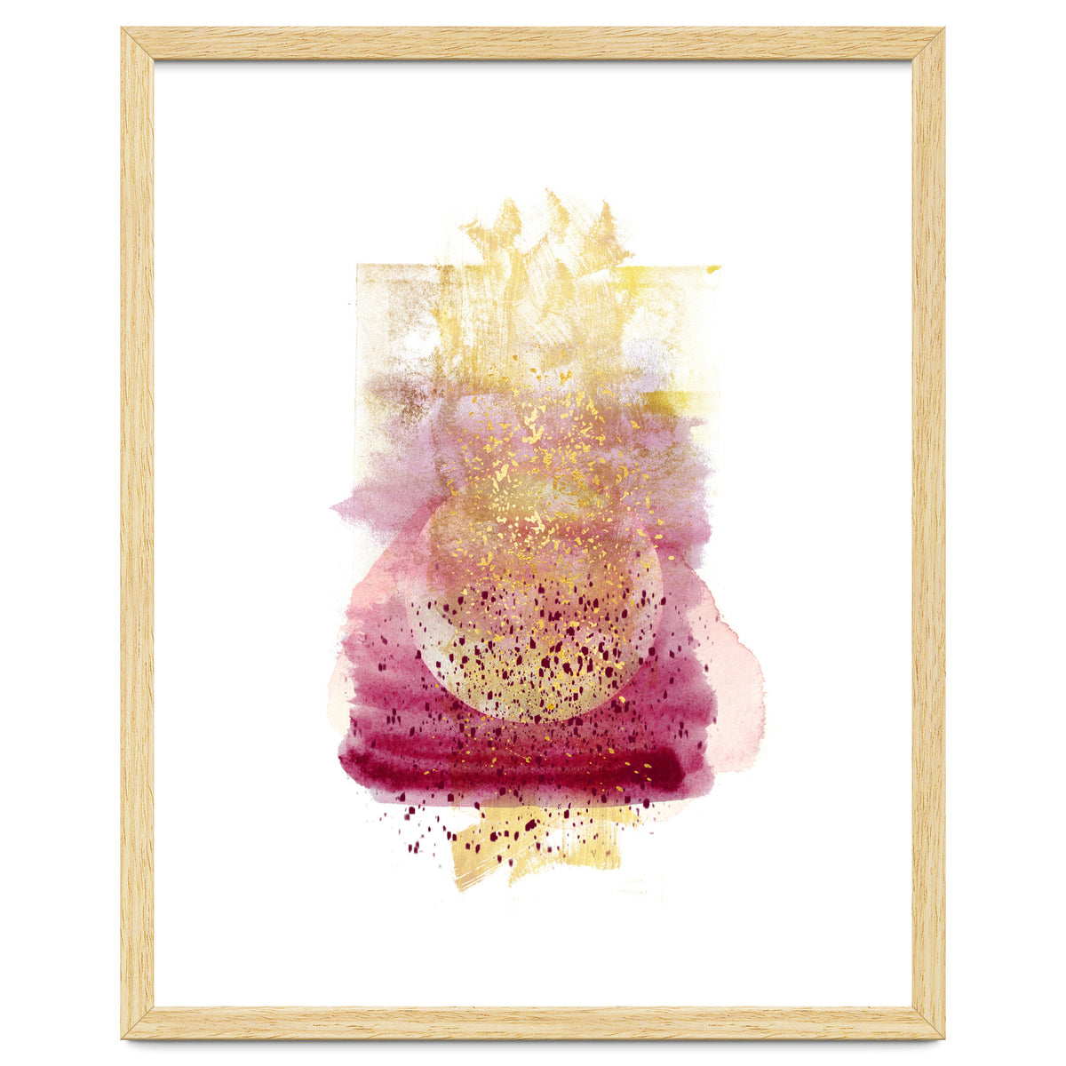 Abstract watercolour summer moon