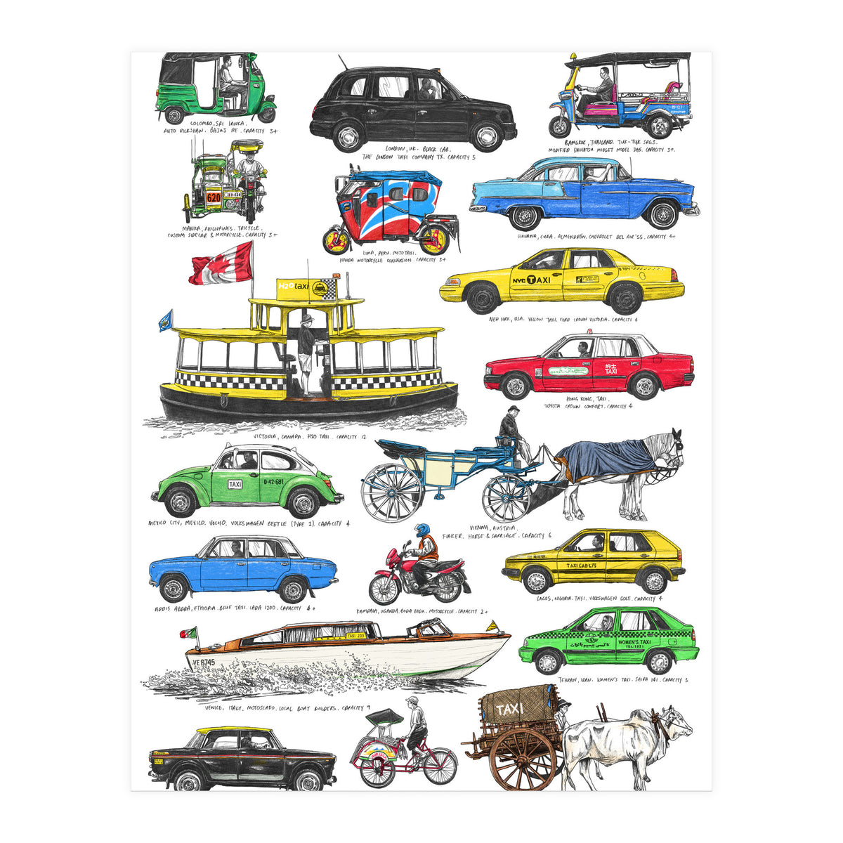 Taxis Of The World (Print Only)