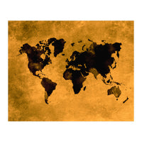 World Map black and yellow digital art (Print Only)