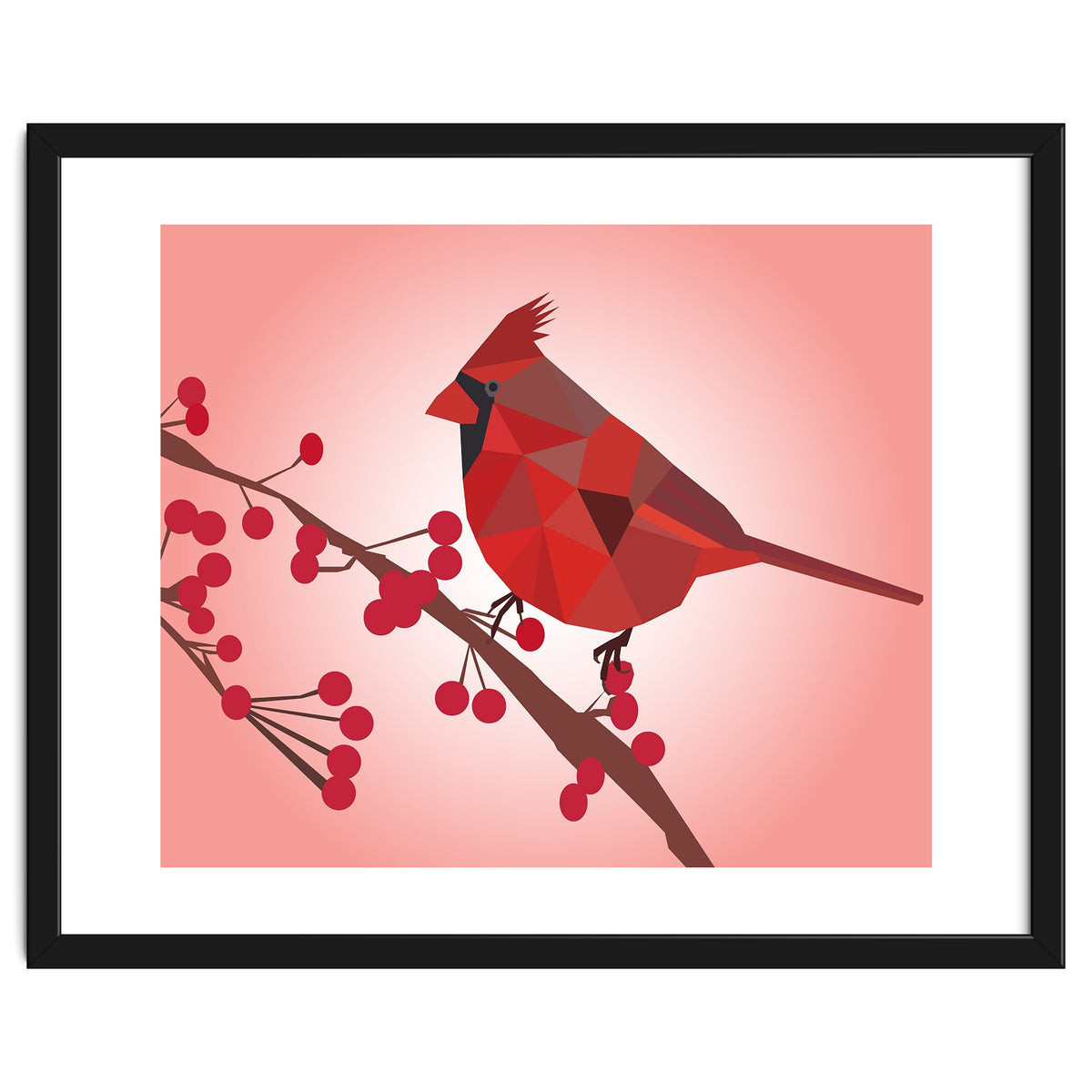 Northern Cardinal Bird Low Poly Art