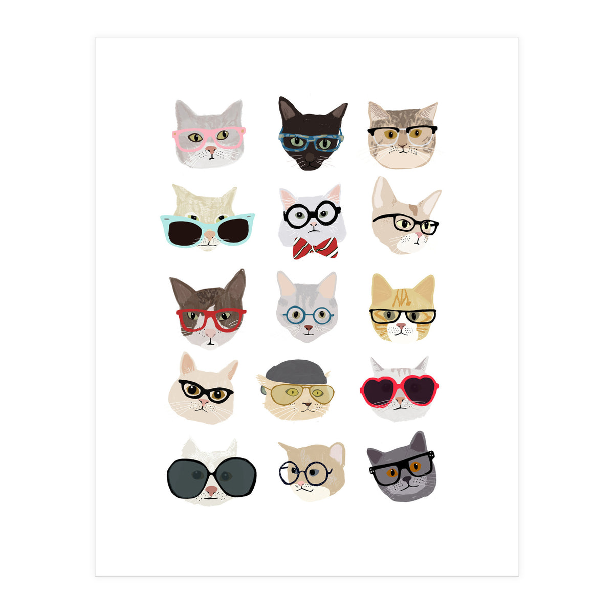 Cats in Glasses (Print Only)