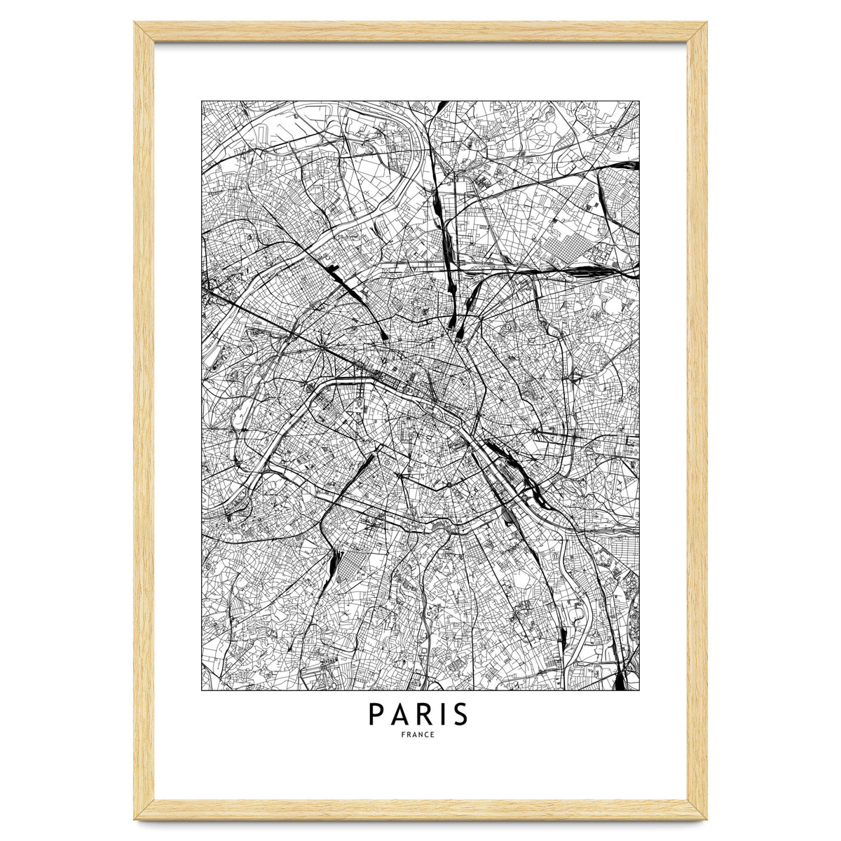 Paris White Map