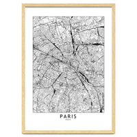 Paris White Map