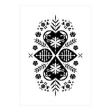 Scandinavian Folk Pattern Monochrome (Print Only) thumbnail