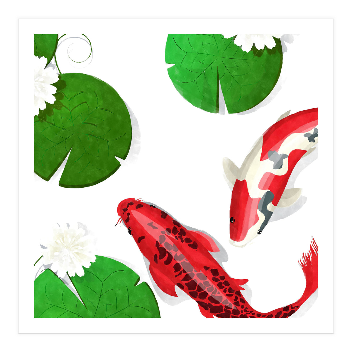 Watercolor Koi Fish (Print Only)