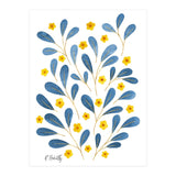 Springtime Floral | Blue and Yellow (Print Only) thumbnail