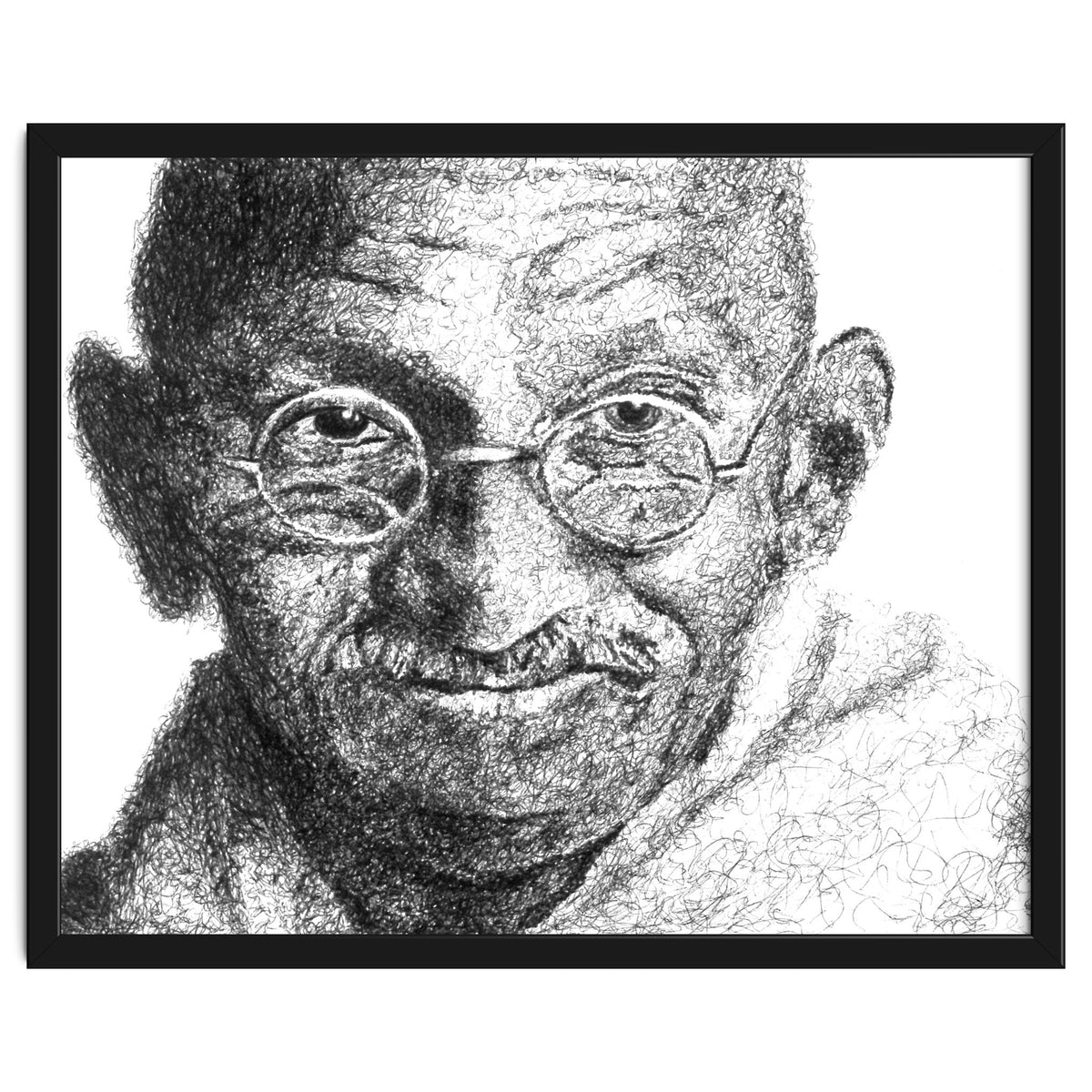 Mahatma Gandhi Scribble Style Portrait