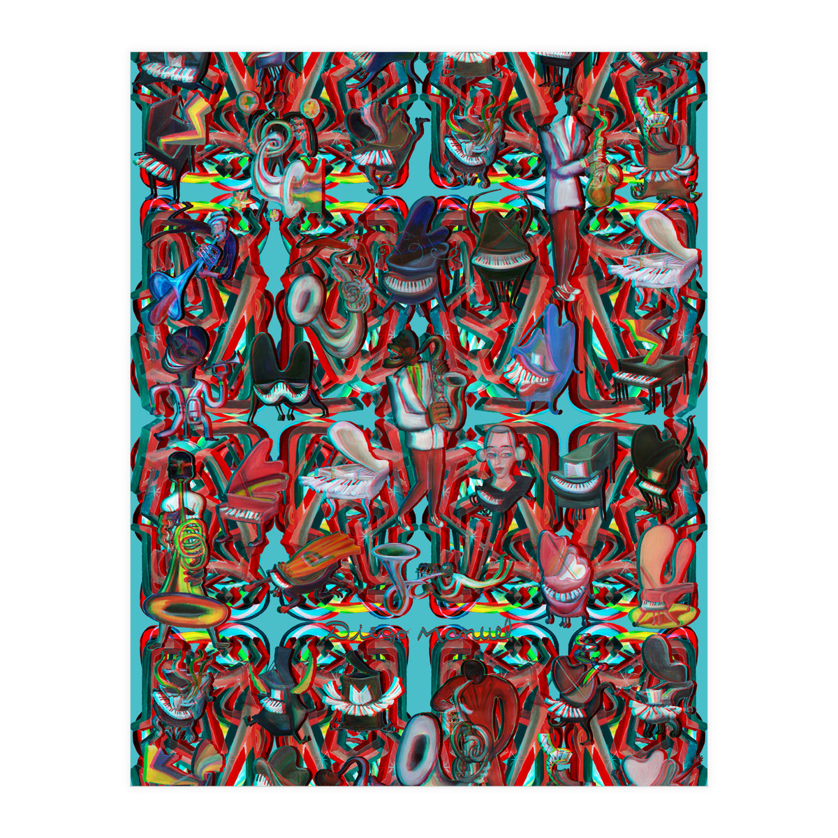 Formas 14 34 3d And Pianos 4 (Print Only)