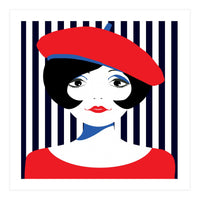 Retro French Young Woman  (Print Only)