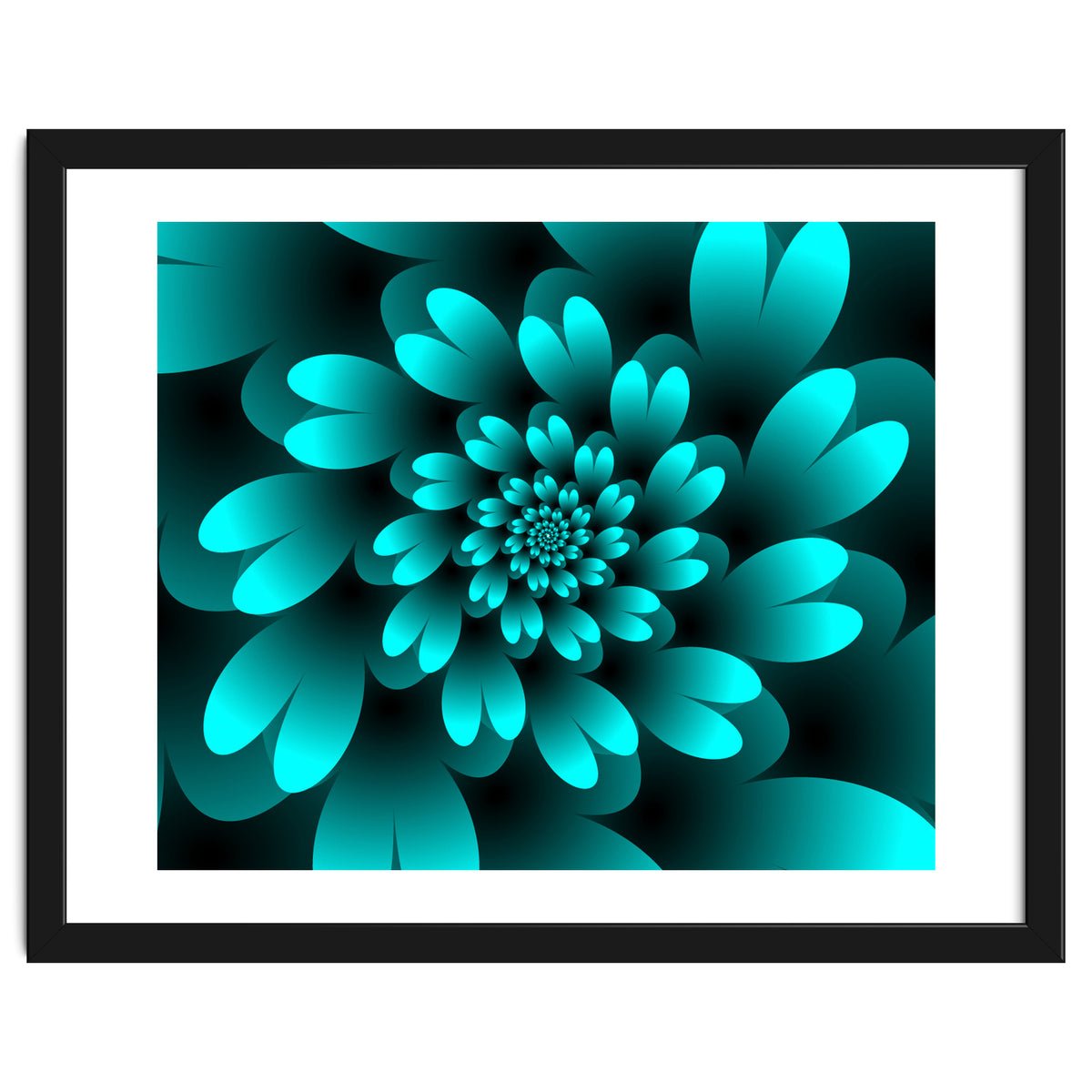 Turquoise Floral Satin Art