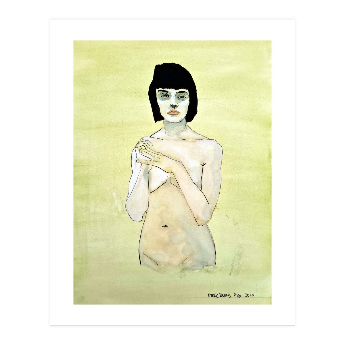 Untitled #75 Nude on a yellow-green ground (Print Only)